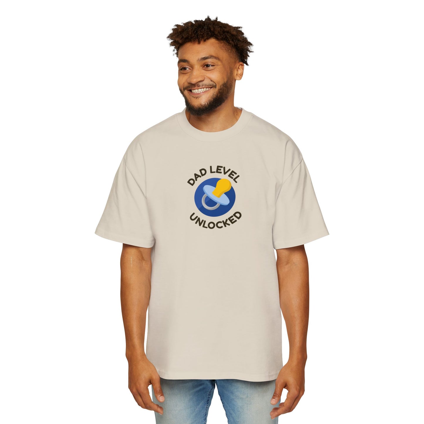 Dad Level Unlocked Men's Heavy Oversized Tee